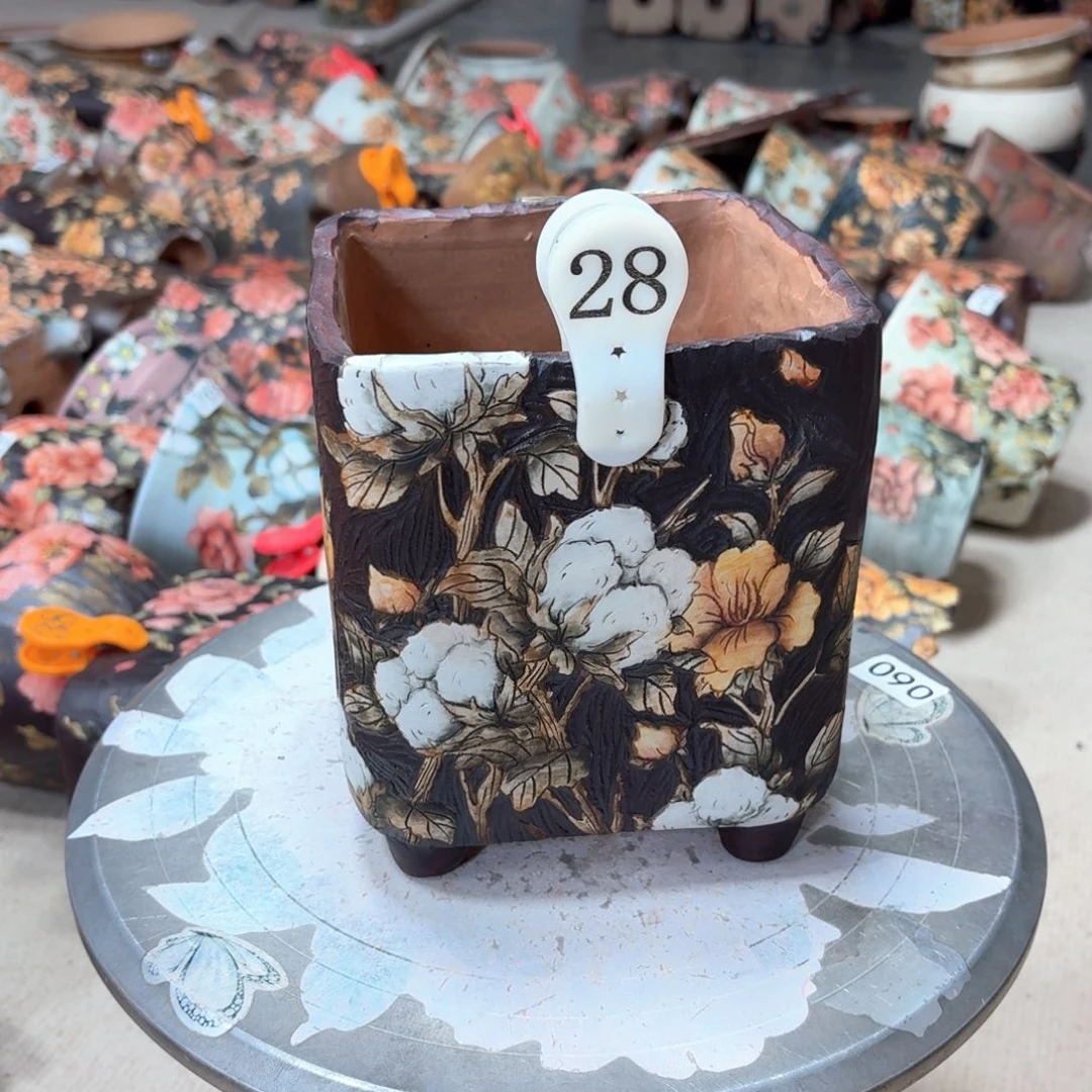 ****z紫砂花盆陶瓷多肉花盆瑕疵