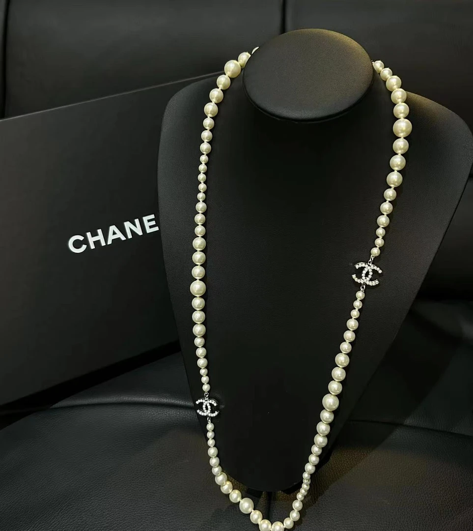 95新 Chanel/香奈儿 双C珍珠毛衣链 11642974