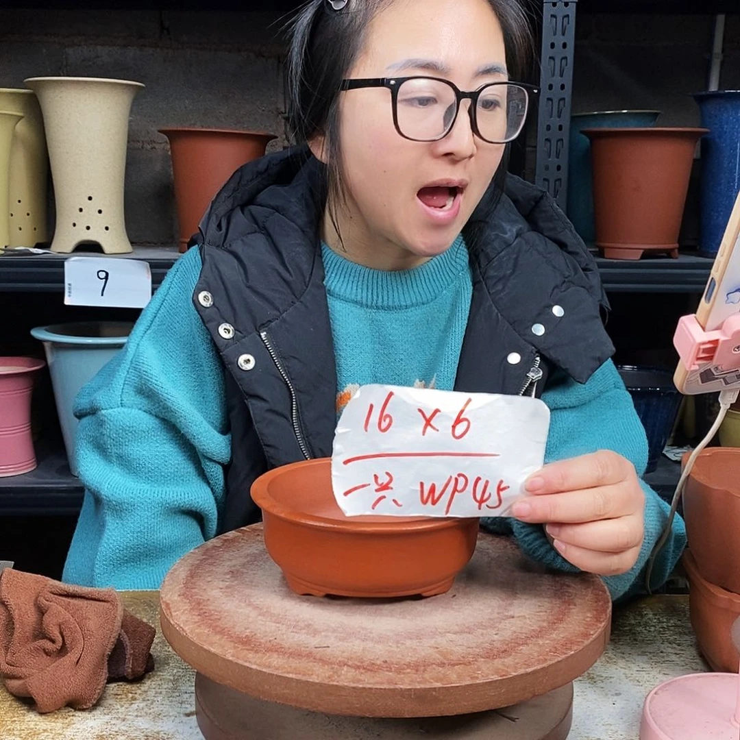 紫砂一只花盆货号WP45