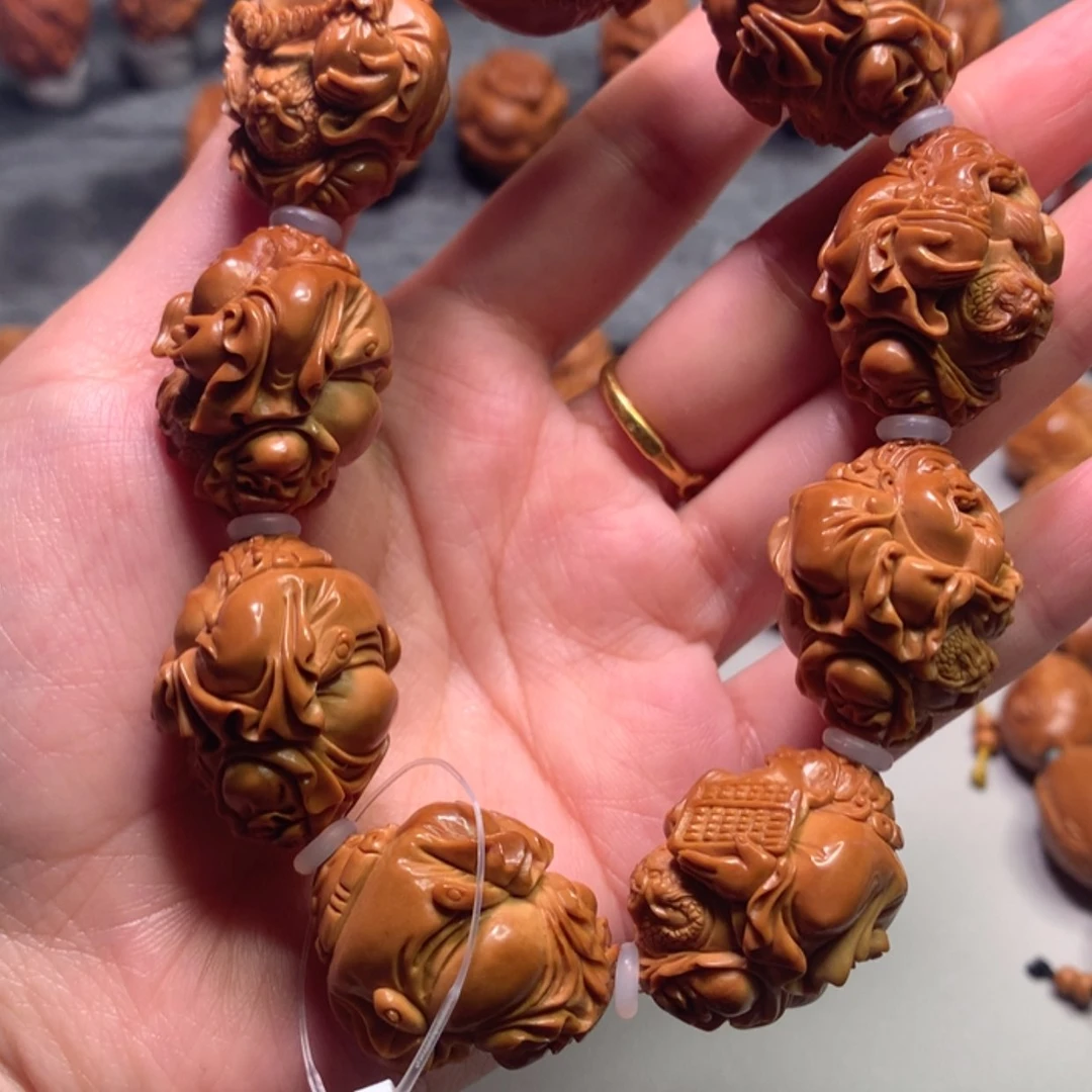 【闪购商品】橄榄核手串/手链用****2龙财神