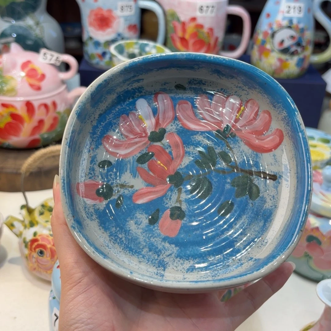 瓷片景德镇手绘高温釉下彩陶瓷茶具