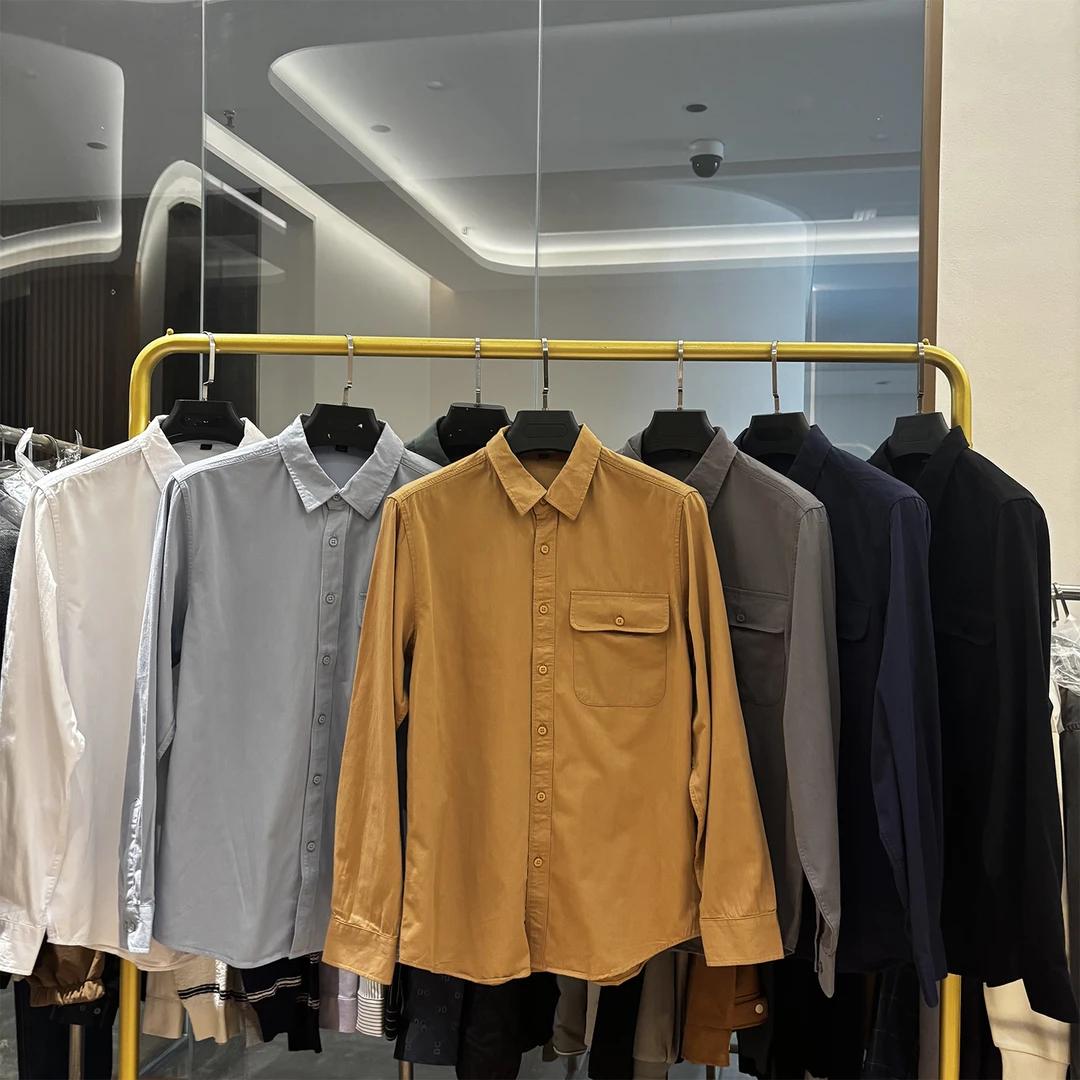 100棉！工装复古口袋！秋季新款男士时尚简约百搭纯棉长袖衬衫潮