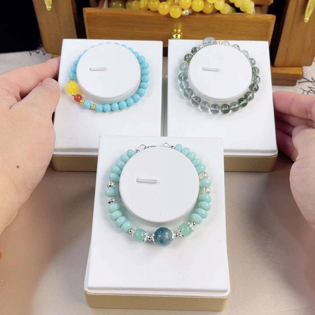 绿松石手链银S925镀金镶嵌