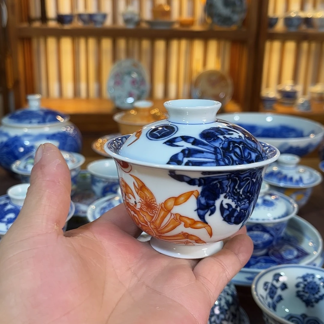 錡镇堂手工手绘盖碗