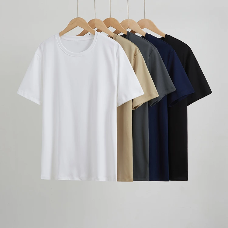 夏季薄款纯色休闲短袖t恤男女同款圆领日常透气舒适上衣