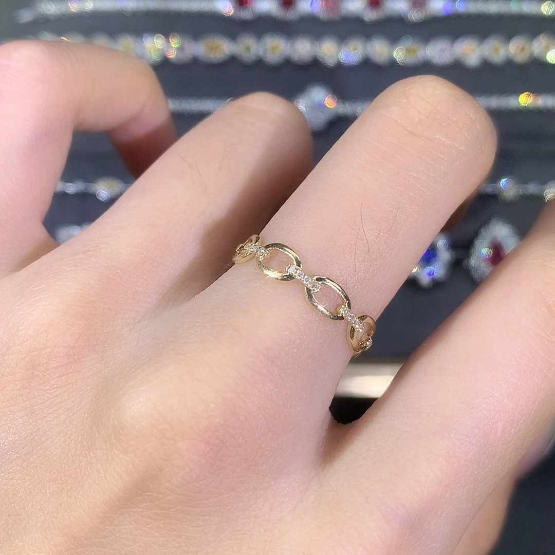 钻石18K金镶嵌戒指/指环