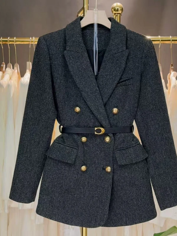 时尚毛呢大衣2025年新款网红时尚休闲气质显瘦外套M910