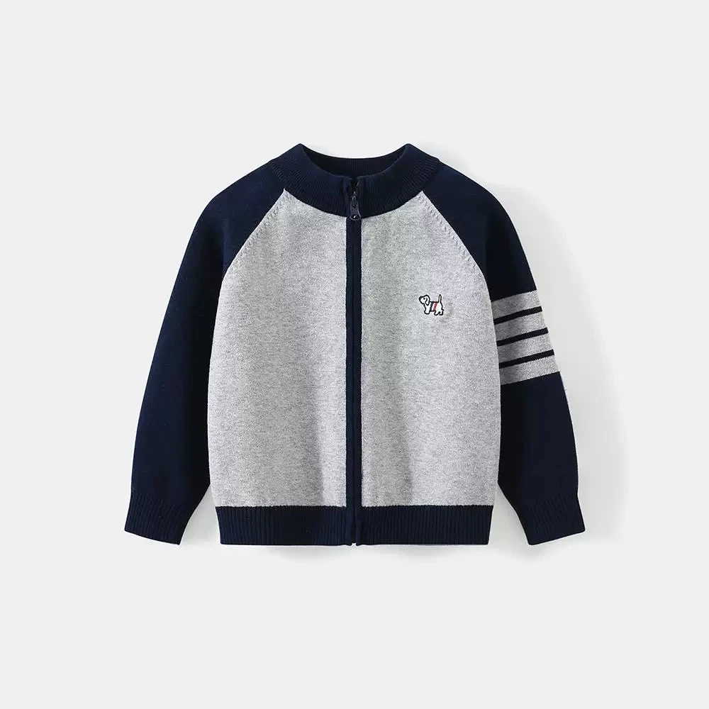 2025新款男童开衫毛衣6-12岁女童开衫春秋款时尚百搭毛衣拉链开衫