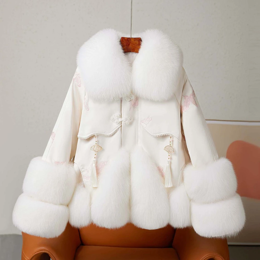 冬季新款皮草狐狸毛外套显瘦百搭绵羊皮时尚加厚女装保暖皮毛一体