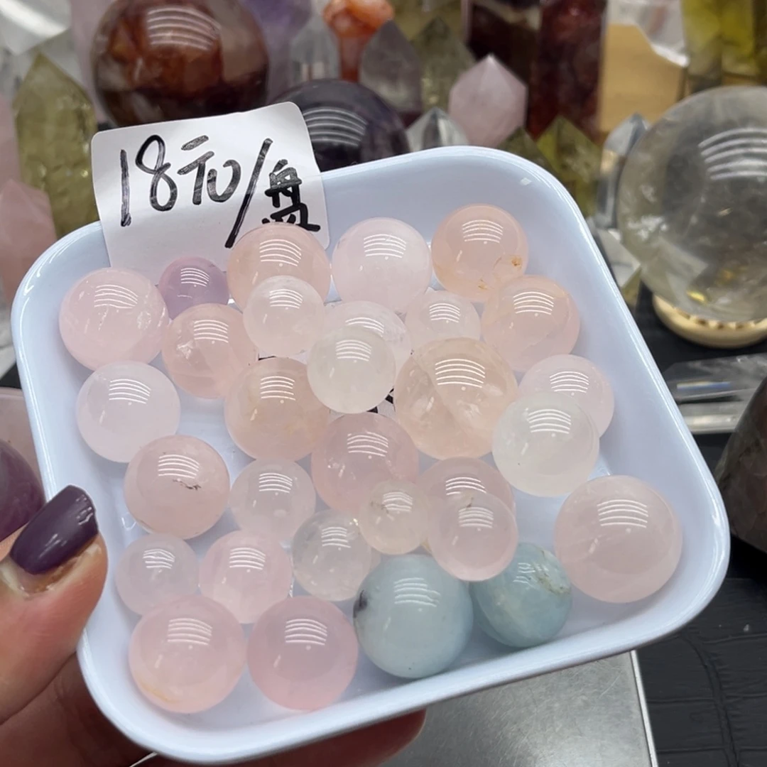 未镶嵌珠宝半成品水晶18 粉水晶➕海蓝宝