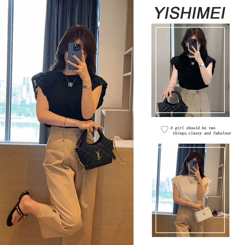 夏季穿搭一整套女2025新款气质显瘦上衣百搭通勤裤子两件套
