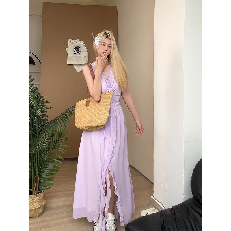 法式气质新款休闲百搭时尚设计感吊带连衣裙收腰显瘦高级感裙子女