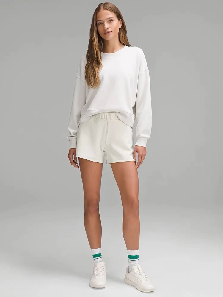 【懒懒】女士松紧腰修身款中腰短裤~