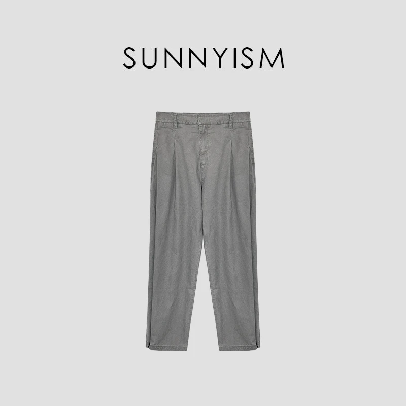 Sunnyism “落日飞车” 夏季轻薄灰绿色气球感时装裤 KZ01502