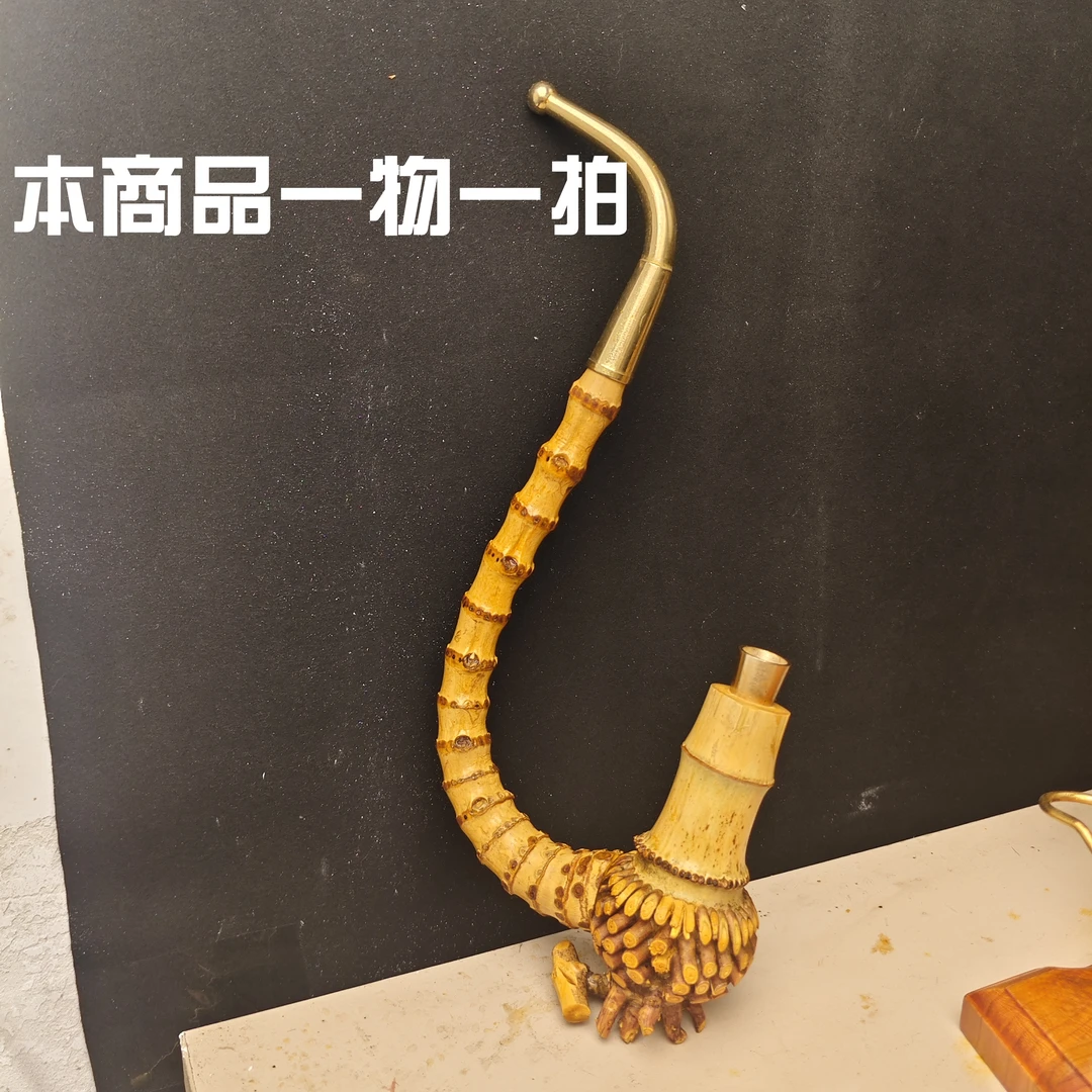 贵州传统竹子烟杆纯金竹烟斗孝敬老人