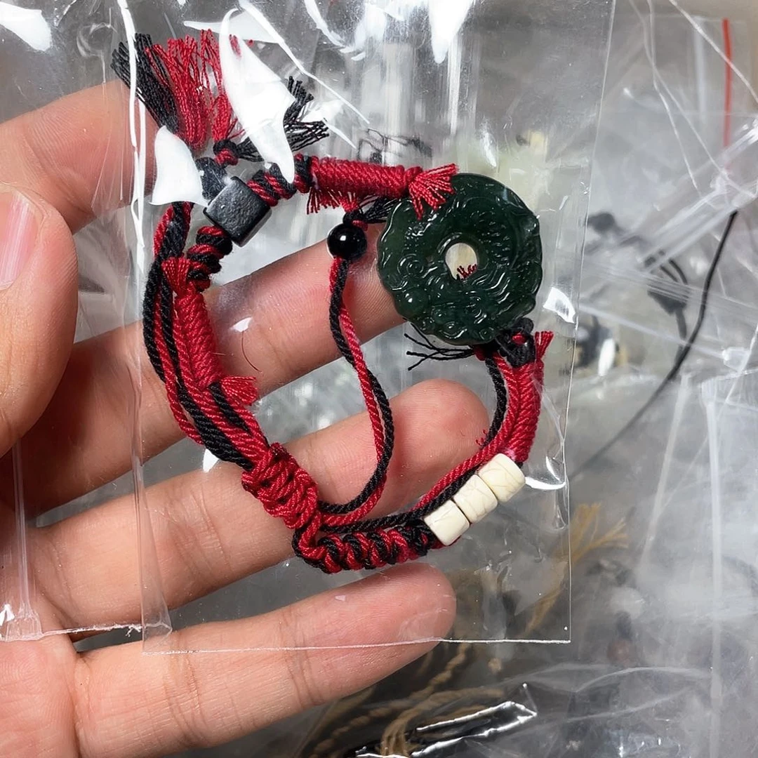 蛇纹石玉颈饰合金喵*兮