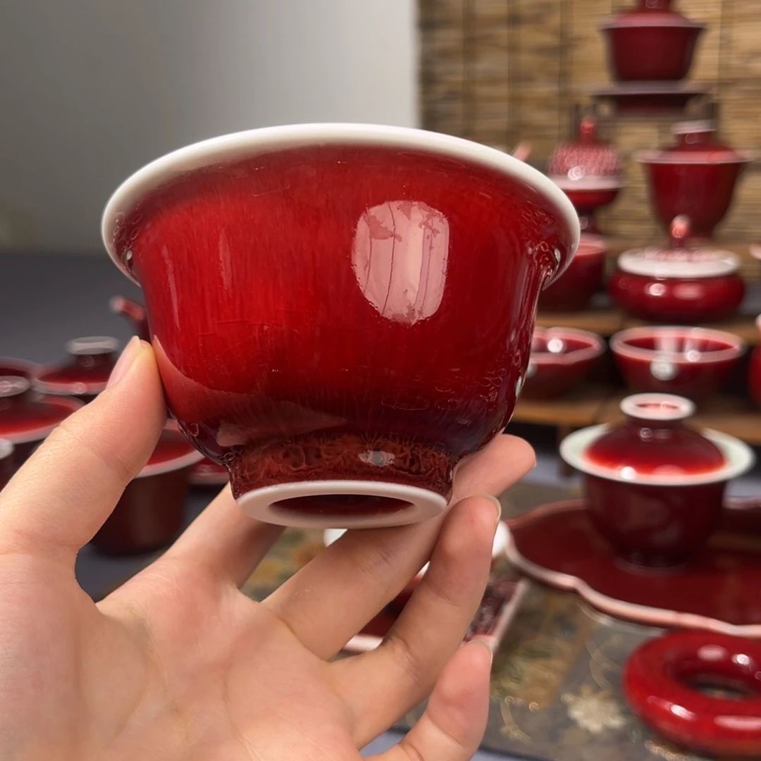 景德镇陶瓷 柴窑压手杯