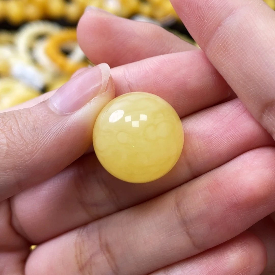 蜜蜡未镶嵌珠宝奇石瑕圆珠17.1mm