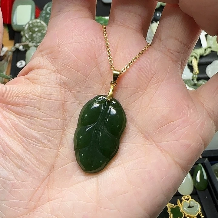 颈饰银S925镶嵌和田玉锐*