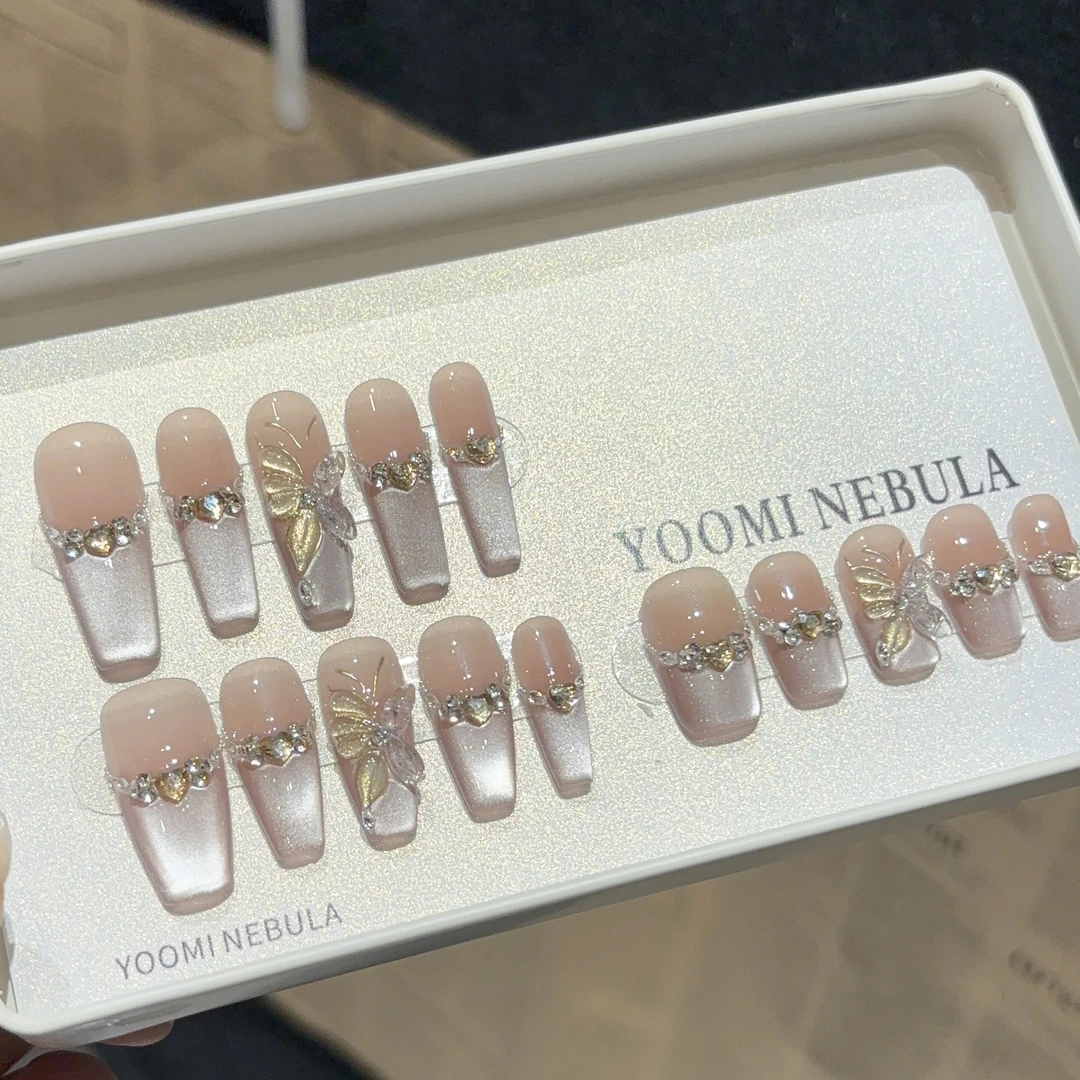 【星辰】纯手工光疗穿戴甲猫眼纯欲秋冬新款【微瑕介意勿拍】