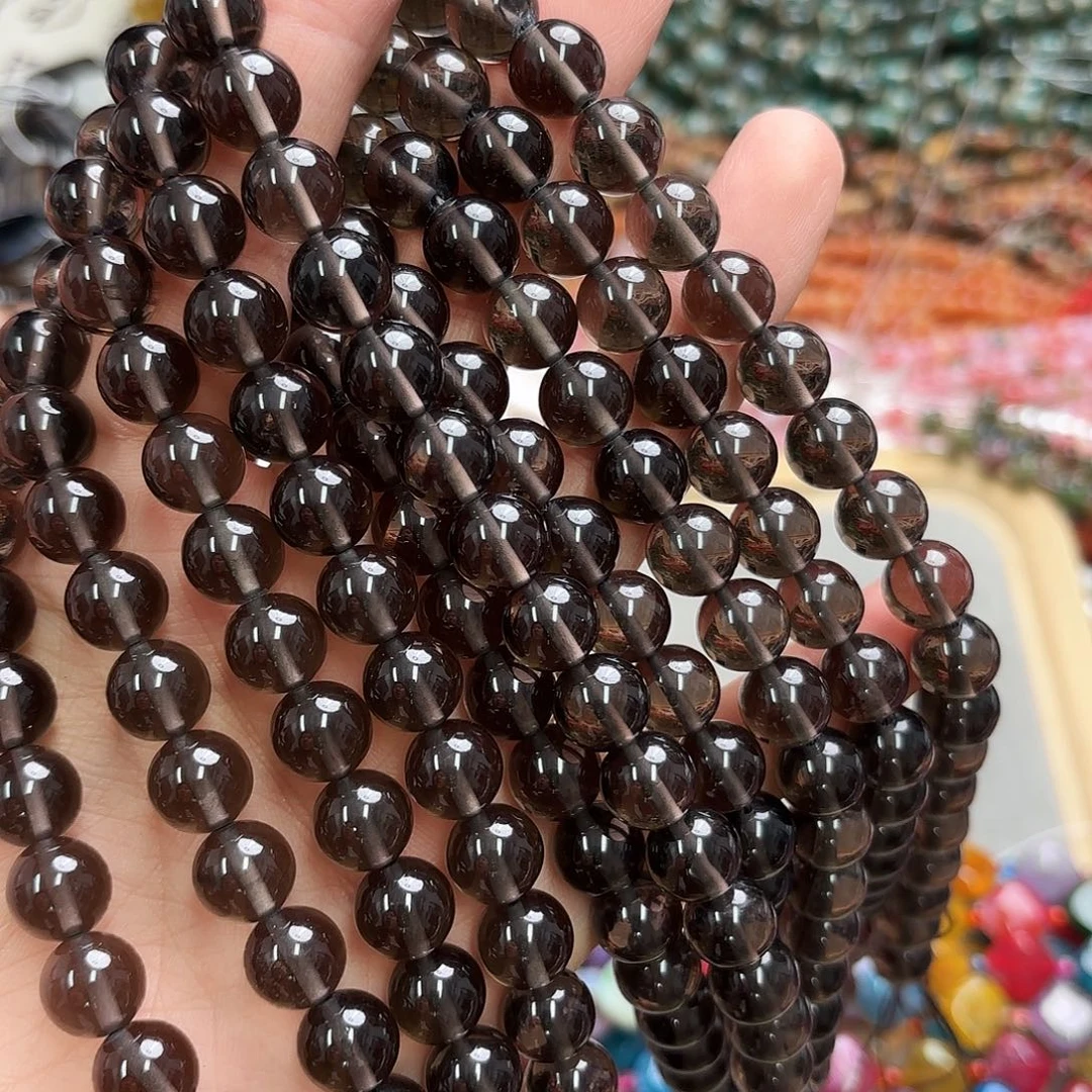 玛瑙/玉髓未镶嵌珠宝半成品卡十冰耀圆珠一条