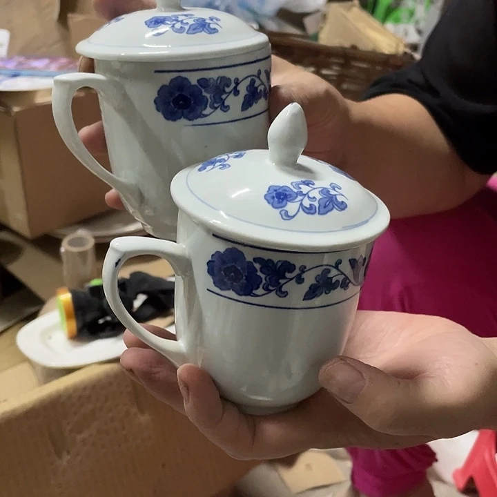 瓷片翡翠瓷盖杯2套 完美者勿拍