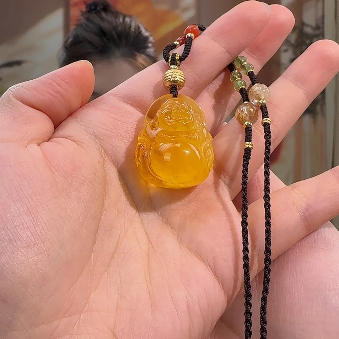 蜜蜡未镶嵌吊坠(赠链)