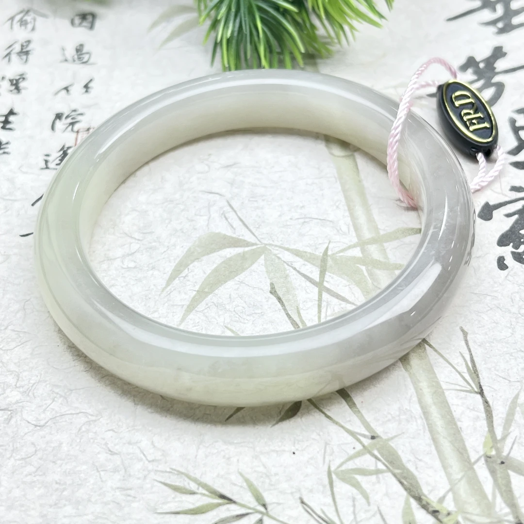 FRD7和田玉楼兰飘翠手镯多样性发其一
