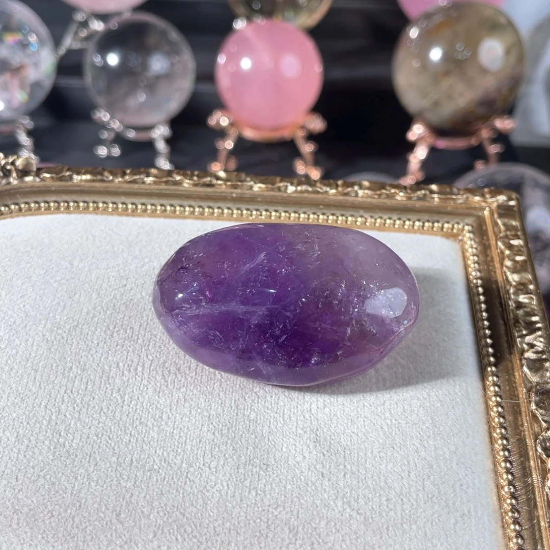 水晶未镶嵌摆件紫水手握