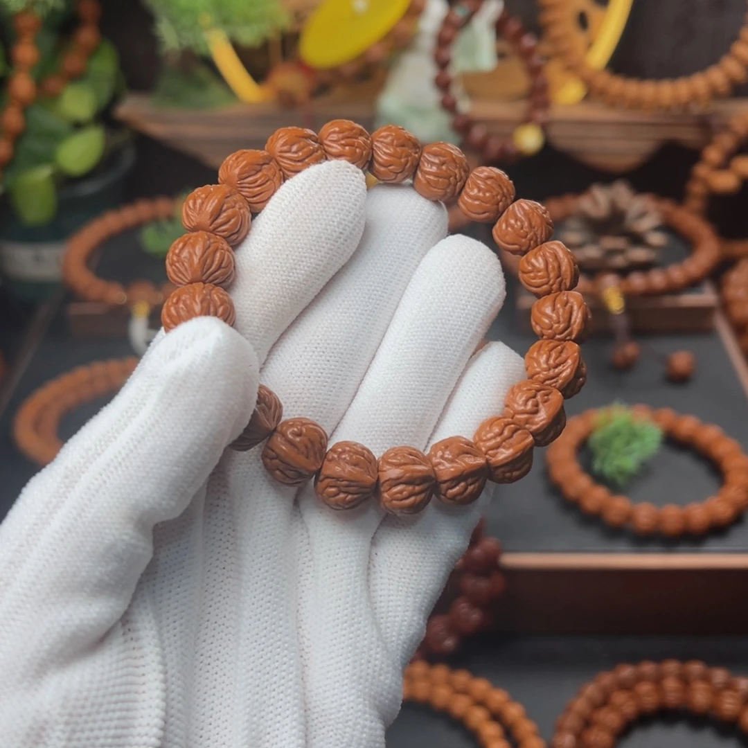 吊坠桃核抖***91.3双脊龙手串