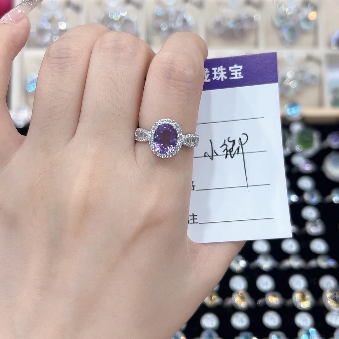 小***)黄晶戒指银S925镶嵌戒指