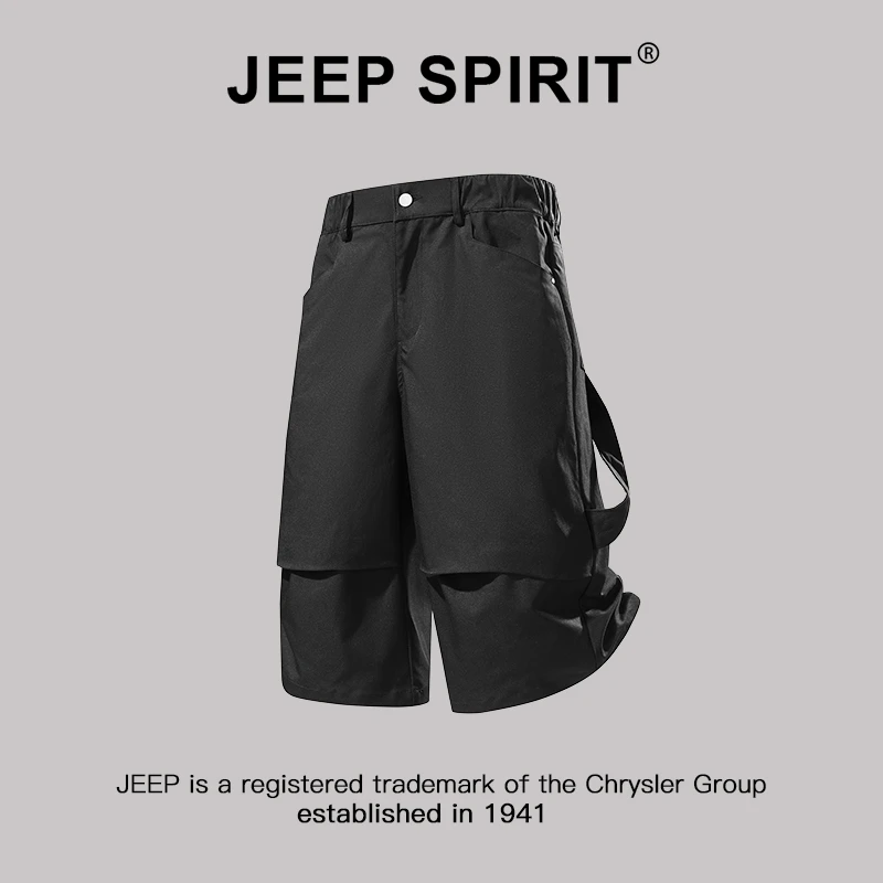 JEEPSPIRIT吉普伞兵七分裤男夏季2025新款潮流宽松百搭阔腿休闲裤