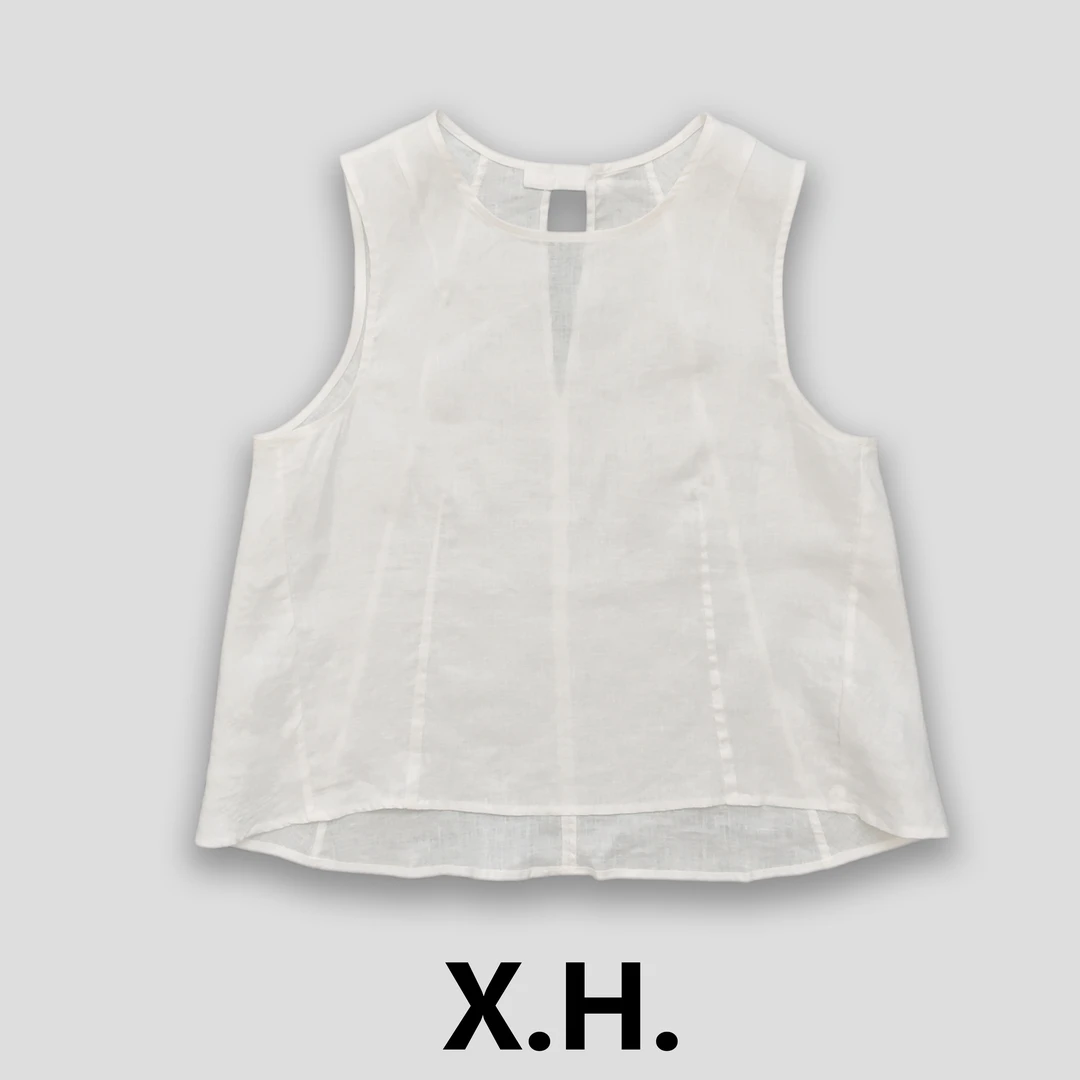 【刘小黑】亚麻A字背心夏季亚麻无袖上衣背心