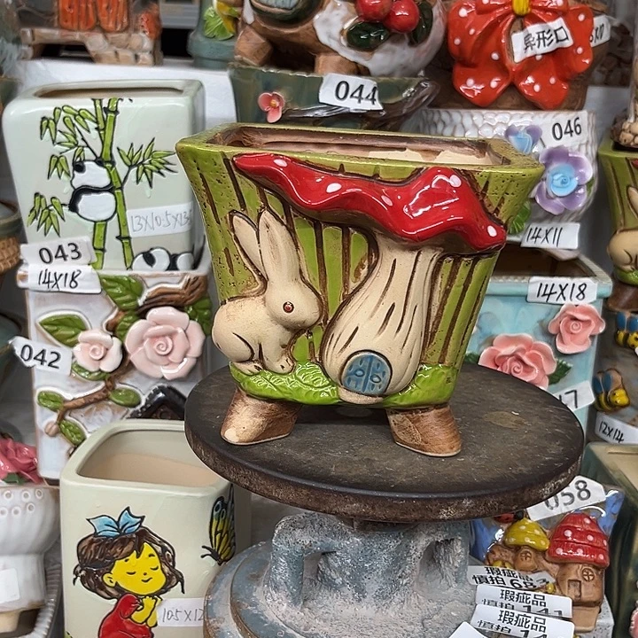 紫砂花盆粗陶材质多肉花盆