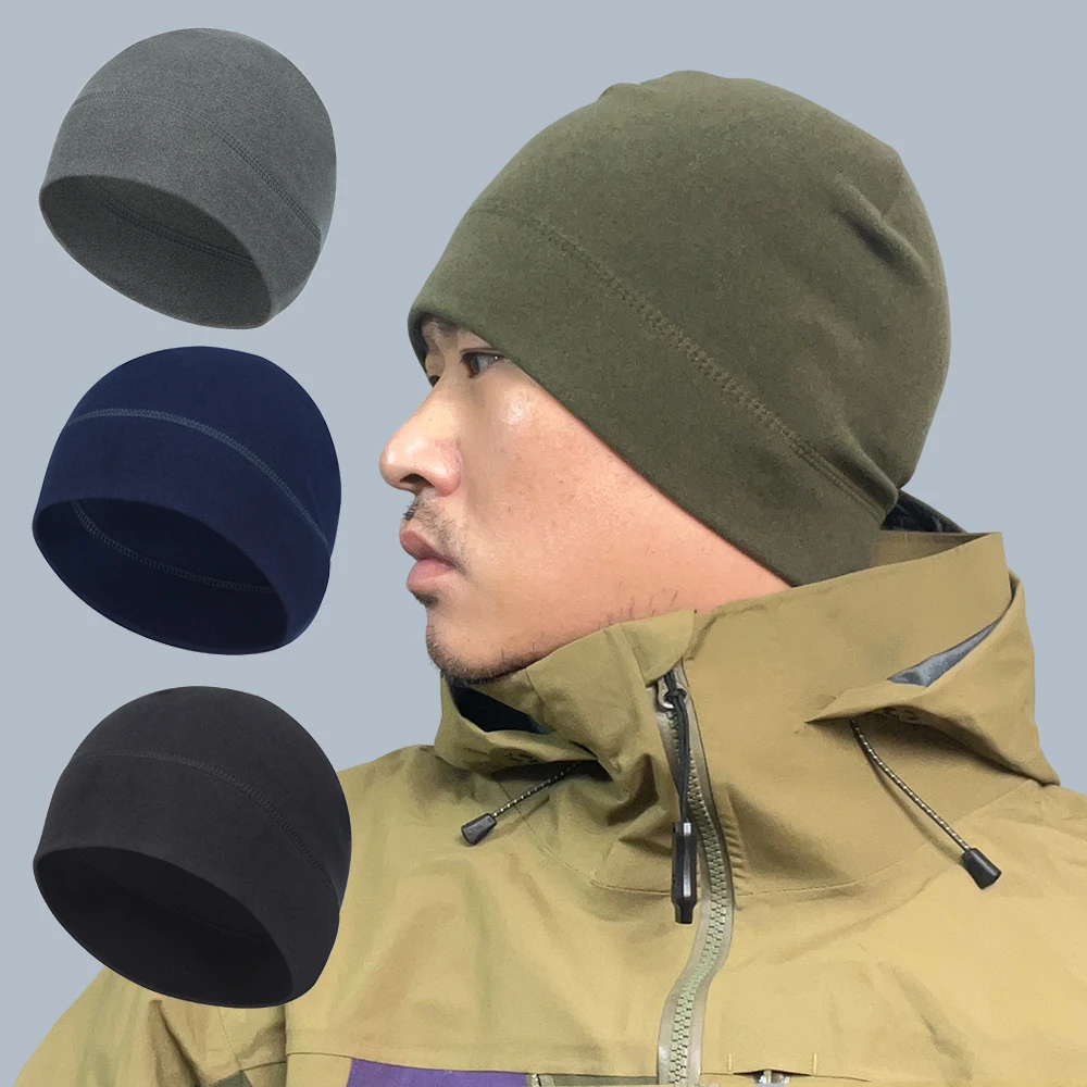 【德绒面料】秋冬户外保暖防风运动跑步帽子骑行登山防寒套头抓绒帽