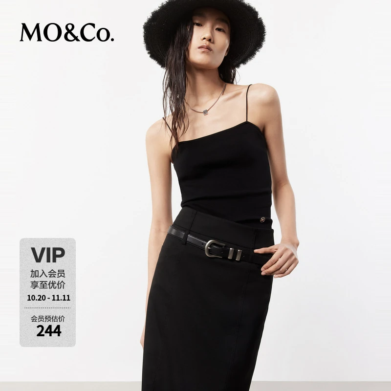 MOCO夏简约平口露背针织吊带背心上衣内搭外穿MBD2VET002