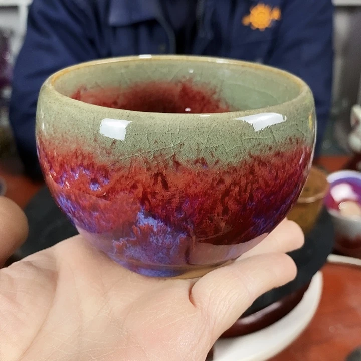 瓷片尚峰钧窑作品全手工艺杯