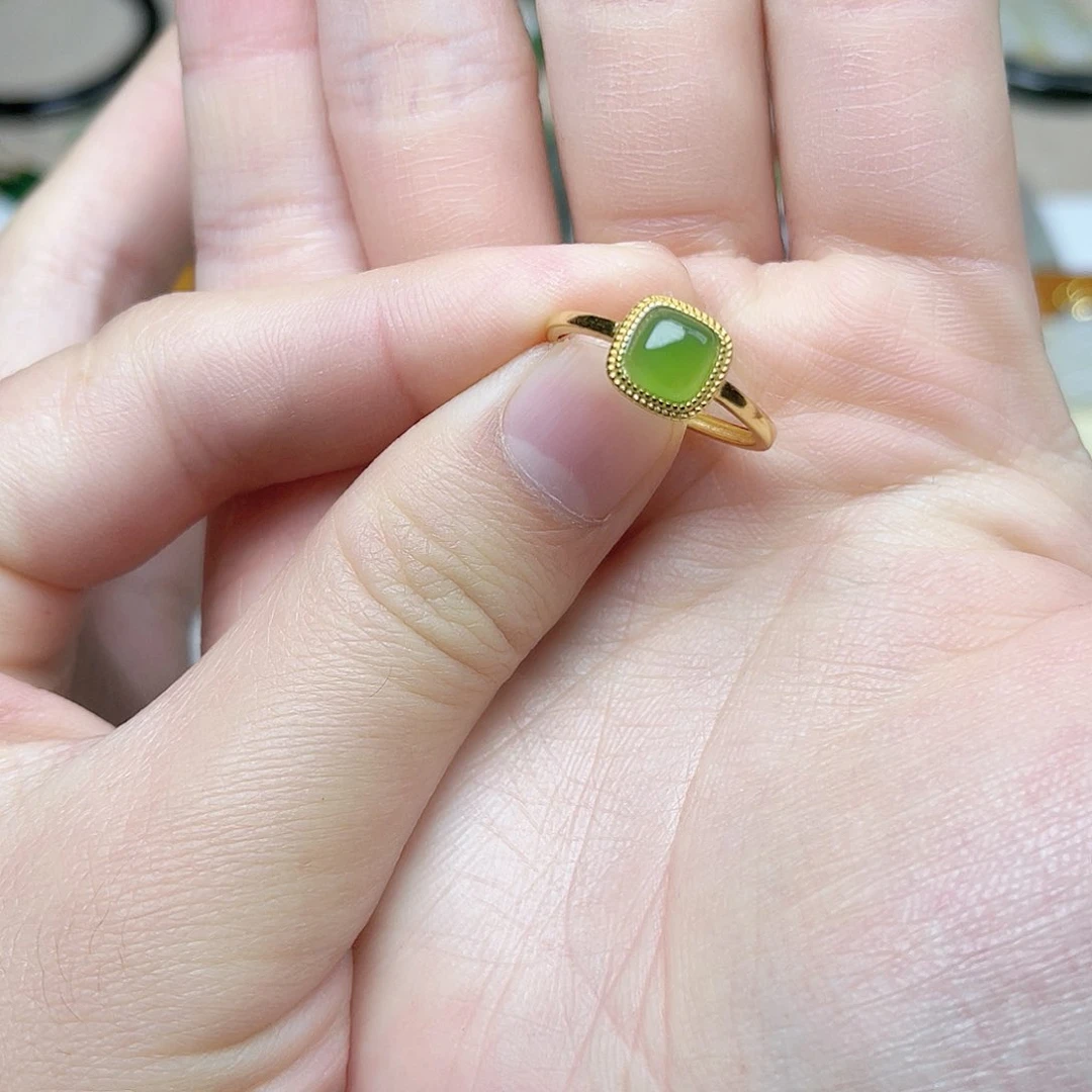 和田玉戒指06银S925镶嵌