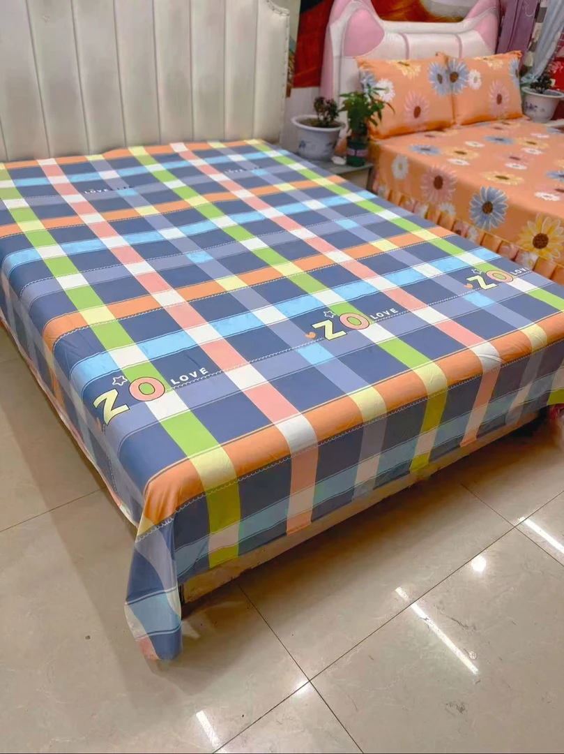 特价（蓝方格）亲肤棉四季款床单