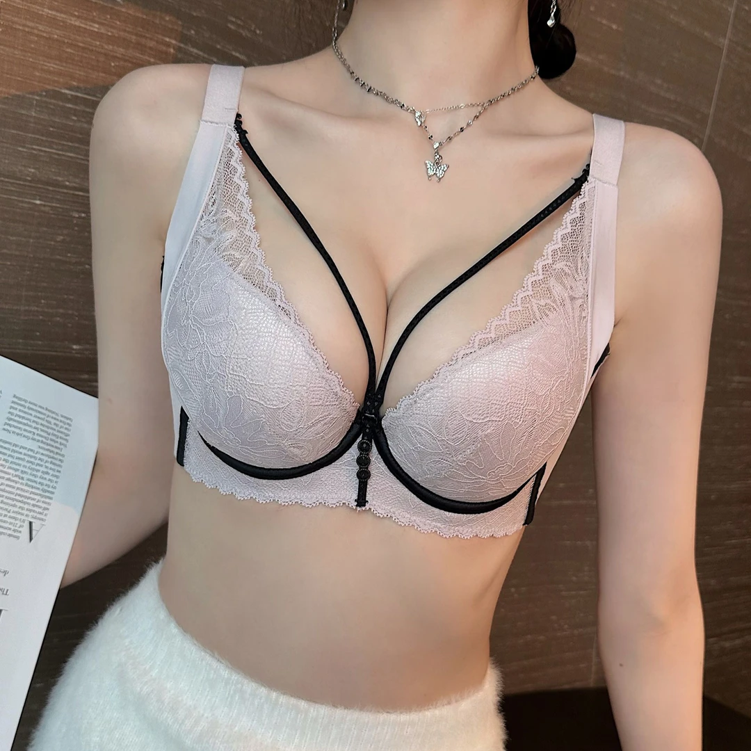 美容院聚拢小胸显大软钢圈调整型内衣女承托防下垂外扩收副乳文胸