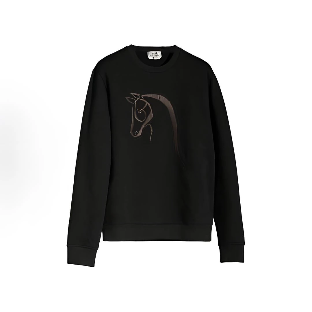 未使用 Hermes/爱马仕 拼贴装饰图案卫衣W