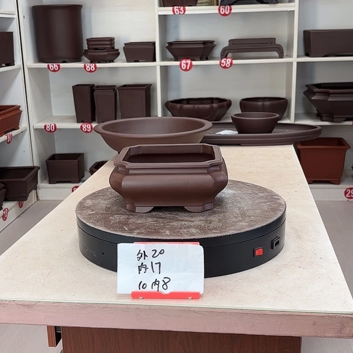 紫砂花盆切角小四方