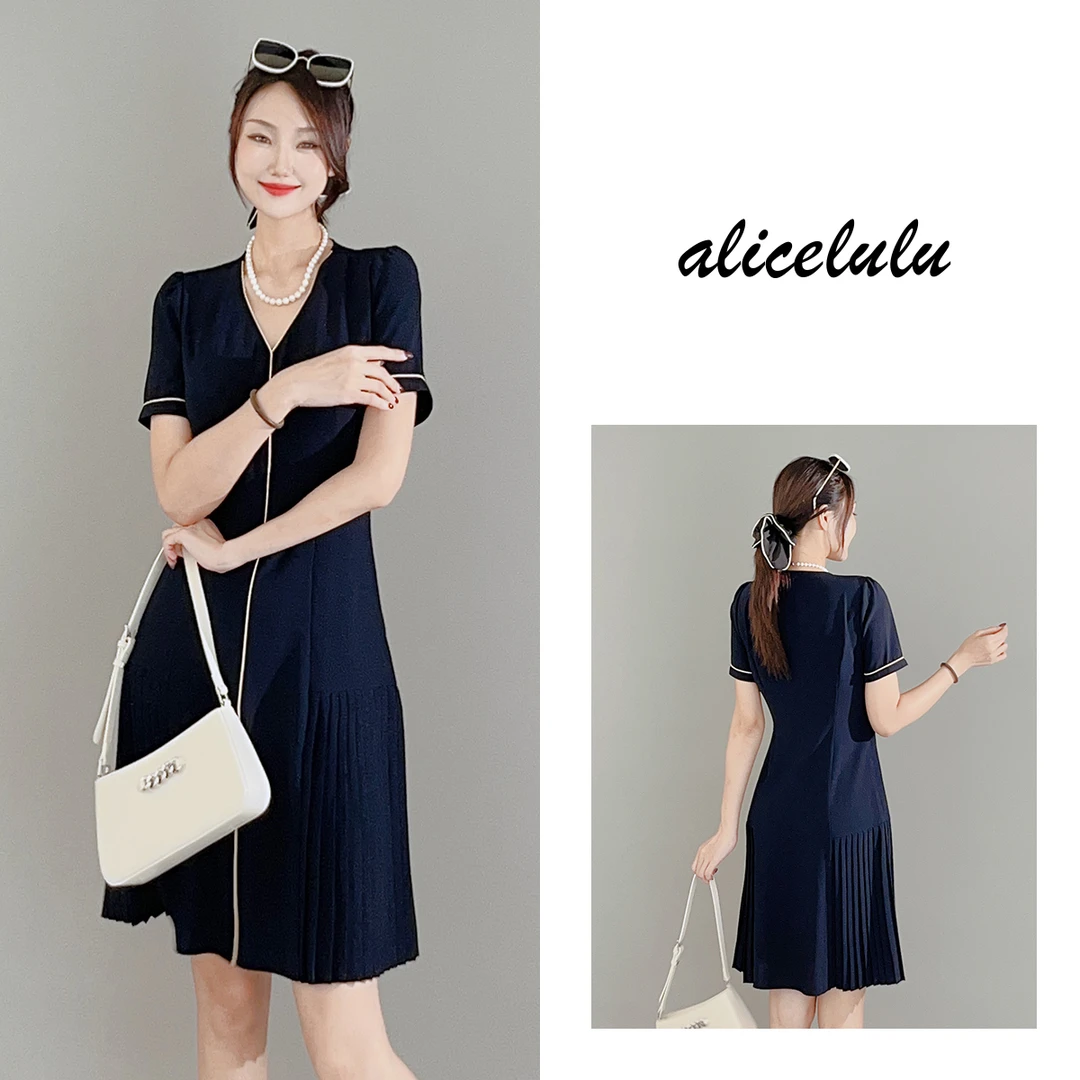 6 ALICE “褶上优雅”连衣裙 高温 显瘦系带 S2138365B