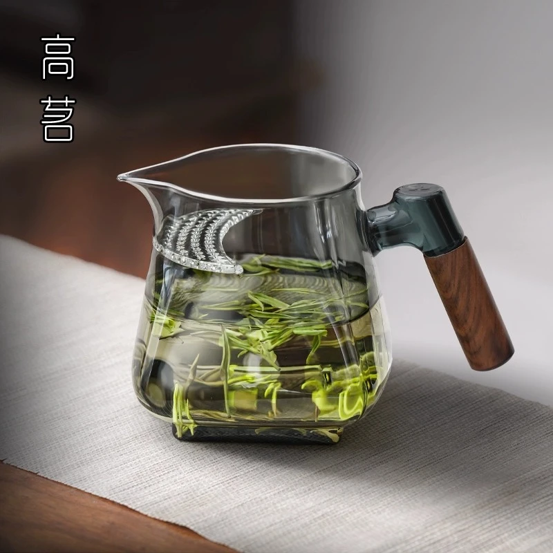 加厚玻璃泡茶壶绿茶泡茶器月牙过滤一体公杯耐热分茶器茶壶公道杯
