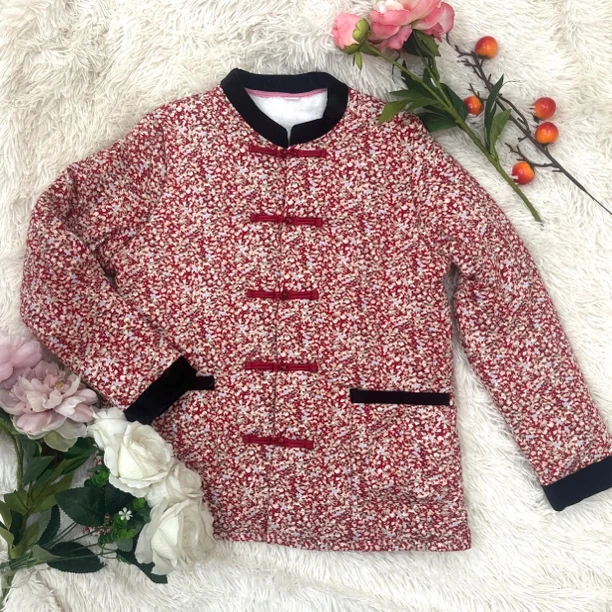 中老年妈妈碎花盘扣中式棉袄秋冬加厚保暖棉服外套