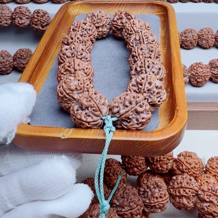 金刚菩提手串原生态安娜老籽五星梅花双龙订制21+姜黄皮