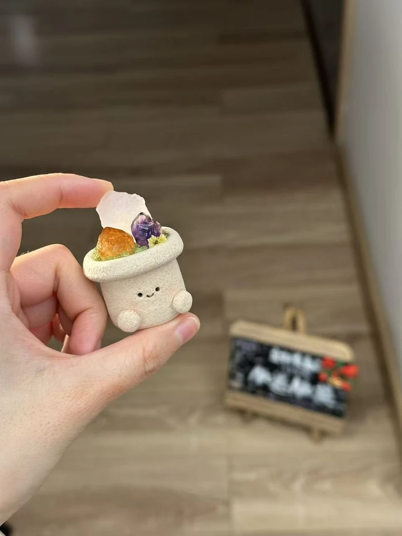 水晶小豆丁可爱大花盆