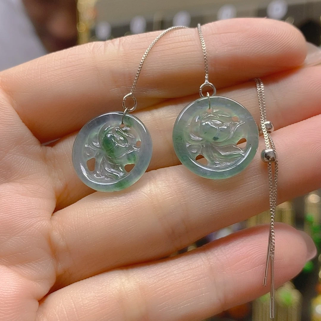 翡翠合金耳饰翡翠