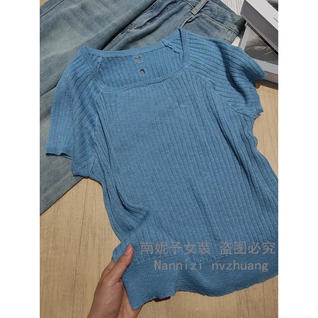 南妮子女装上衣女2025新款时尚款洋气简约韩版百搭针织衫WST759