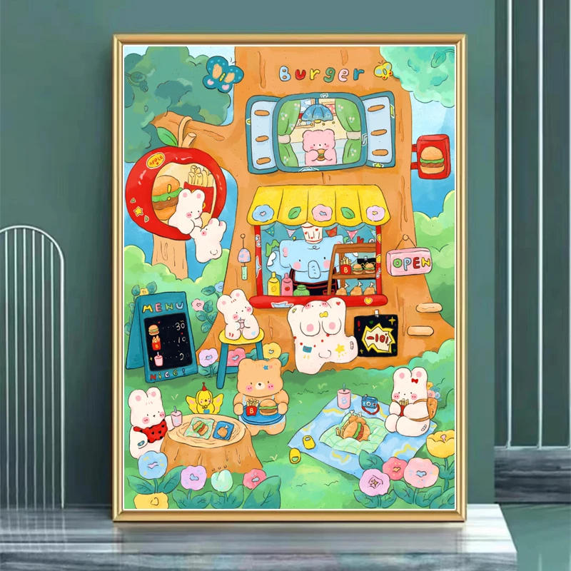 十字绣森林小店2025新款客厅卧室卡通可爱现代兔子年轻人42色